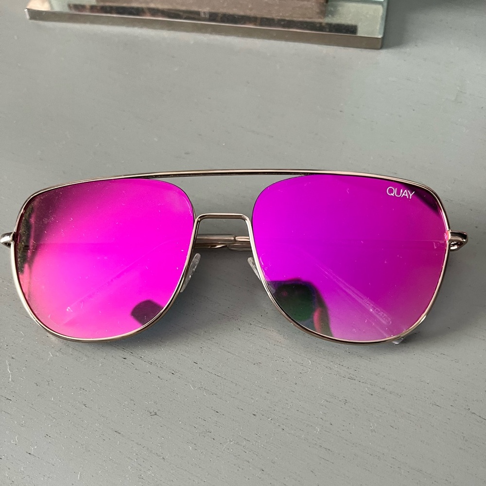 Quay pink aviator sunglasses